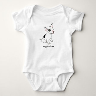 Baby one-piece with cute bull-terrier pup bodysuit