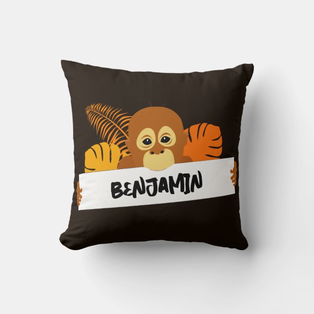 Baby Orangutan Cartoon Cushion (Front)