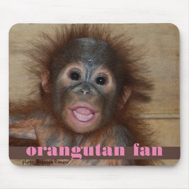 Baby orangutan Fan Mouse Mat (Front)