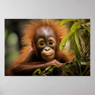 Baby Orangutan Poster