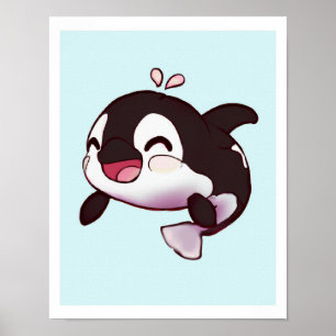 Baby Orca Cute Print for Kids or Nursery Decor