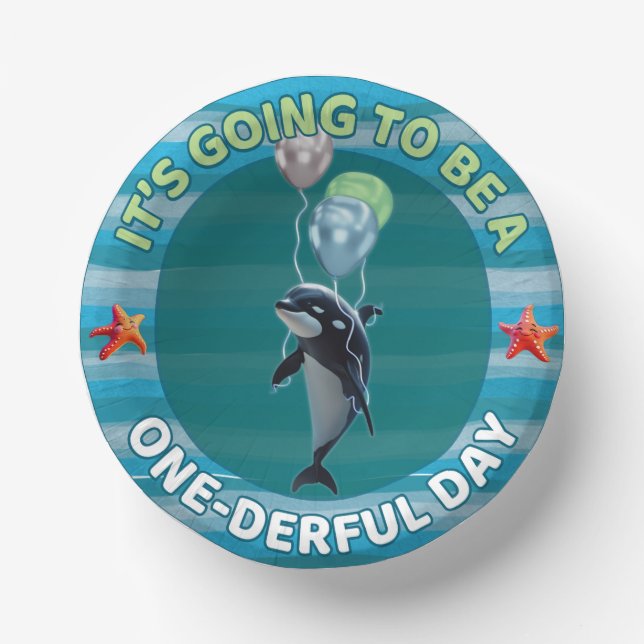 Baby Orca Paper Bowl Plate (Front)