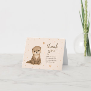 Baby Otter Baby Shower Thank You Card