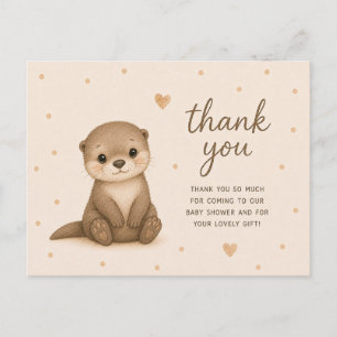 Baby Otter Baby Shower Thank You Postcard