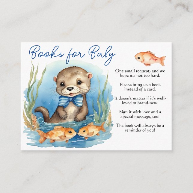 Baby Otter Boy Books for Baby  Enclosure Card (Front)