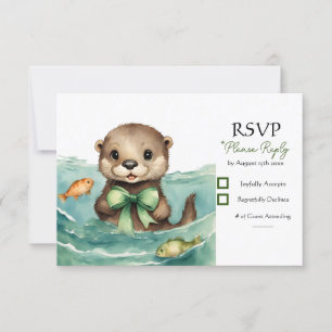 Baby Otter Gender Neutral Baby Shower RSVP Card