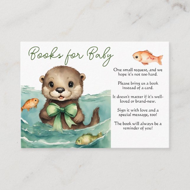 Baby Otter Gender Neutral Books for Baby  Enclosure Card (Front)