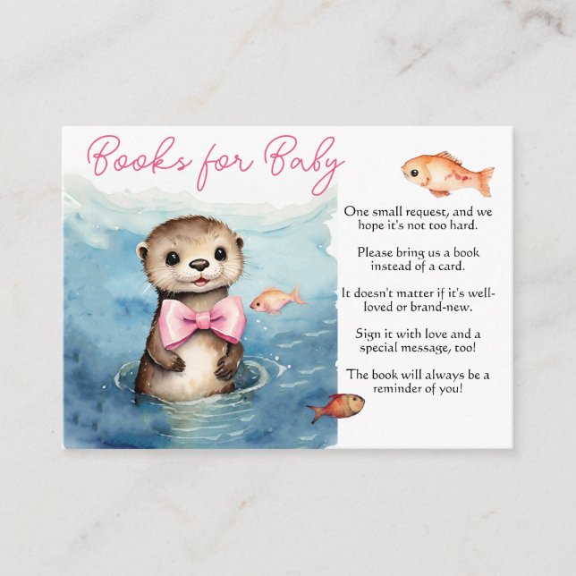 Baby Otter Girl Books for Baby  Enclosure Card (Front)