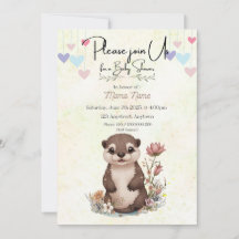 Baby otter shower invitation
