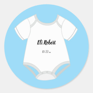 Baby Outfit Stickers with Baby Name Due Date Boy