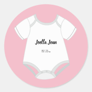 Baby Outfit Stickers with Baby Name Due Date Girl