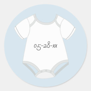 Baby Outfit Stickers with Due Date