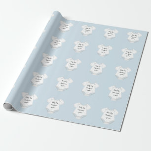 Baby Outfit Stickers with Due Date and Name Wrapping Paper