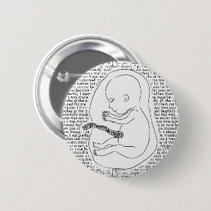Baby Outline with Psalm 139:13-16 6 Cm Round Badge