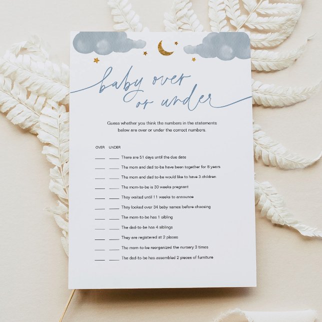 Baby Over Or Under Twinkle Star Baby Shower Game Invitation (Creator Uploaded)
