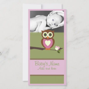 Baby Owl Announcment Announcement