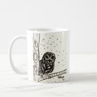 Baby Owl Basking in the Night Coffee Mug
