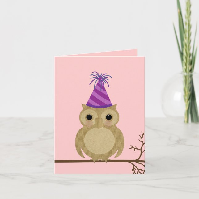Baby Owl Birthday Card (Front)