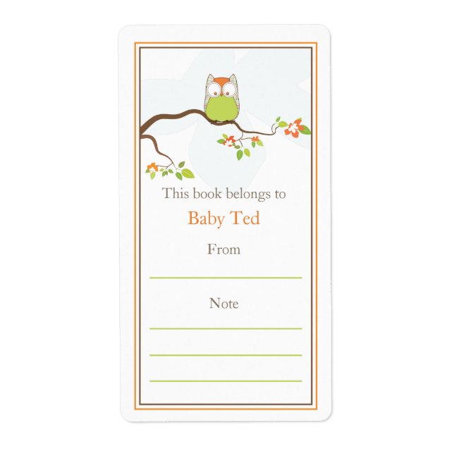 Baby Owl  Bookplate (Front)