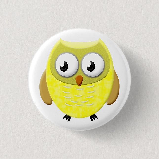 Baby Owl Cartoon 3 Cm Round Badge (Front)