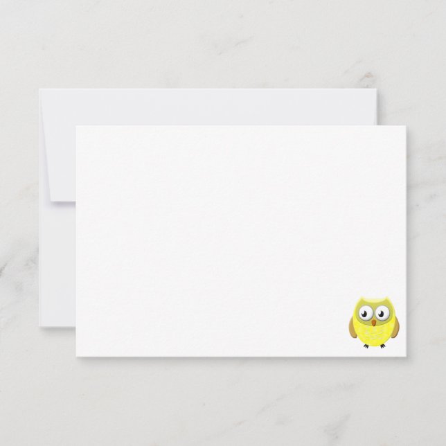 Baby Owl Cartoon Blank Card (Front)