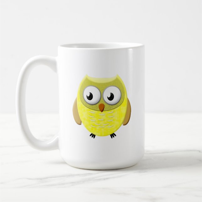 Baby Owl Cartoon  Coffee Mug (Left)