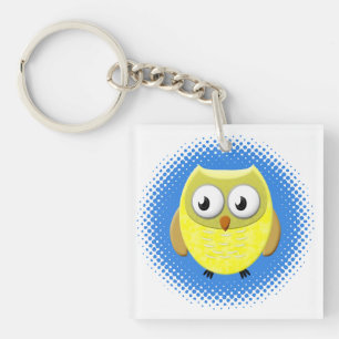 Baby Owl Cartoon Key Ring