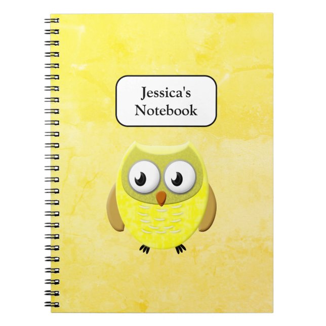 Baby Owl Cartoon Notebook (Front)