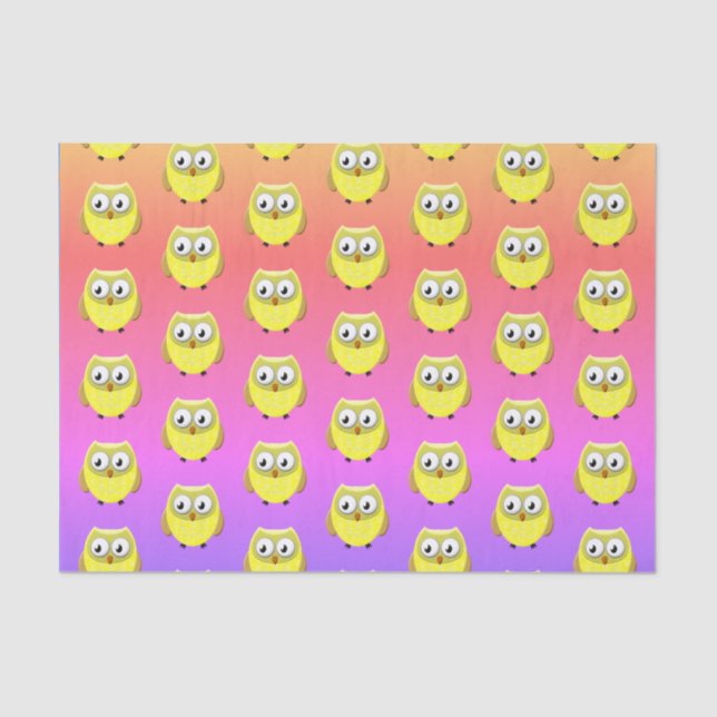 Baby Owl Cartoon Tissue Paper (Front)