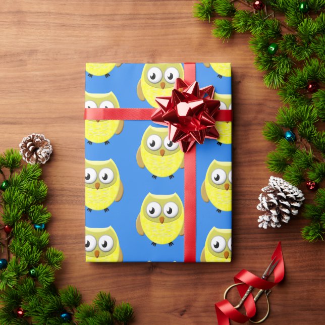 Baby Owl Cartoon Wrapping Paper (Holiday Gift)