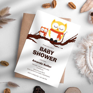 Baby Owl Cute Baby Shower Invitation