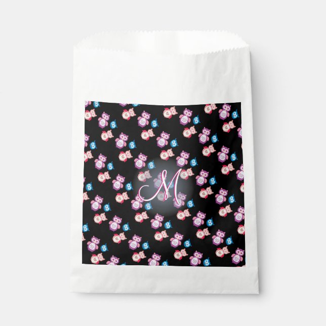 Baby Owl Cute Monogram Favour Bags (Front)