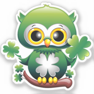 Baby Owl Cute St Patrick Cartoon