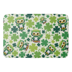 Baby Owl Cute St Patrick Cartoon Bath Mat