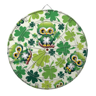 Baby Owl Cute St Patrick Cartoon Dartboard