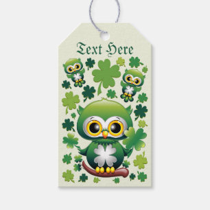 Baby Owl Cute St Patrick Cartoon Gift Tags