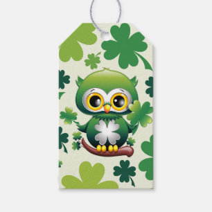 Baby Owl Cute St Patrick Cartoon Gift Tags