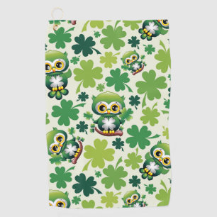 Baby Owl Cute St Patrick Cartoon Golf Towel