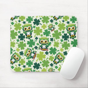 Baby Owl Cute St Patrick Cartoon Mouse Mat