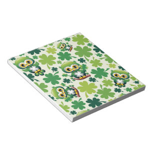 Baby Owl Cute St Patrick Cartoon Notepad
