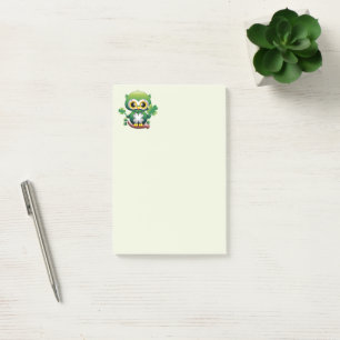 Baby Owl Cute St Patrick Cartoon Post-it Notes