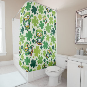 Baby Owl Cute St Patrick Cartoon Shower Curtain