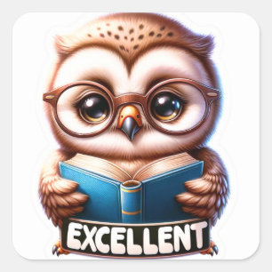 Baby Owl “Excellent” Encouragement Sticker