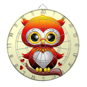 Baby Owl Love Heart Cartoon Dartboard