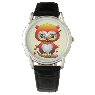 Baby Owl Love Heart Cartoon Watch