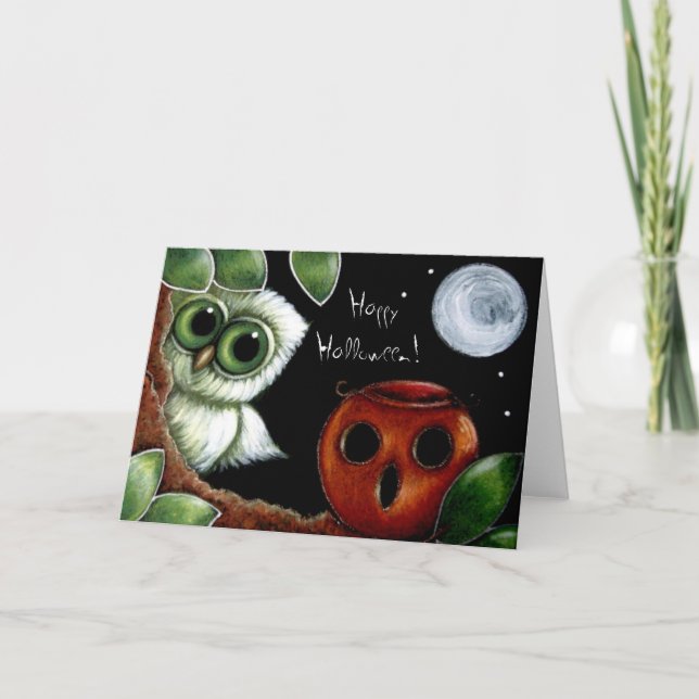 BABY OWL & OWL PUMPKIN BASKET Card (Front)