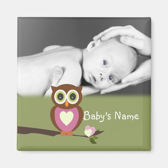 Baby Owl/ Photo Magnet (Front)