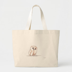 Baby owl small bird large tote bag