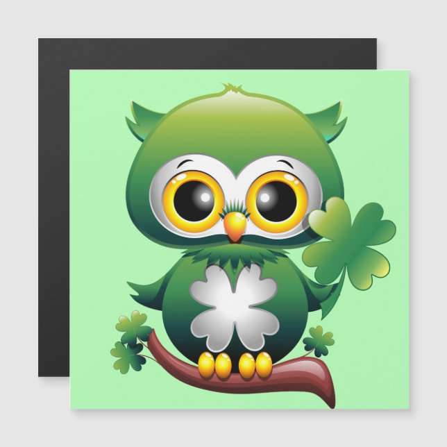 Baby Owl St Patrick Paddy Cartoon  (Front/Back)