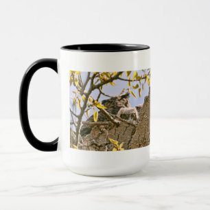 Baby Owls and Mother Owl in a Nest Mug